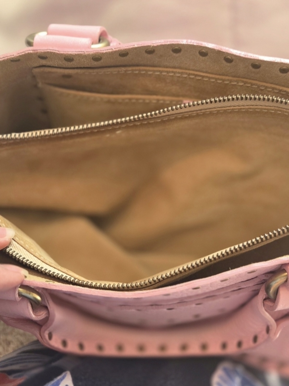 Celine Boogie Pink Leather With Gold Stud  Tote Handbag - Picture 14 of 16